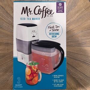 Mr. Coffee Fresh Tea Iced Tea Maker TM75 3 Quart Black Open Box Never Used